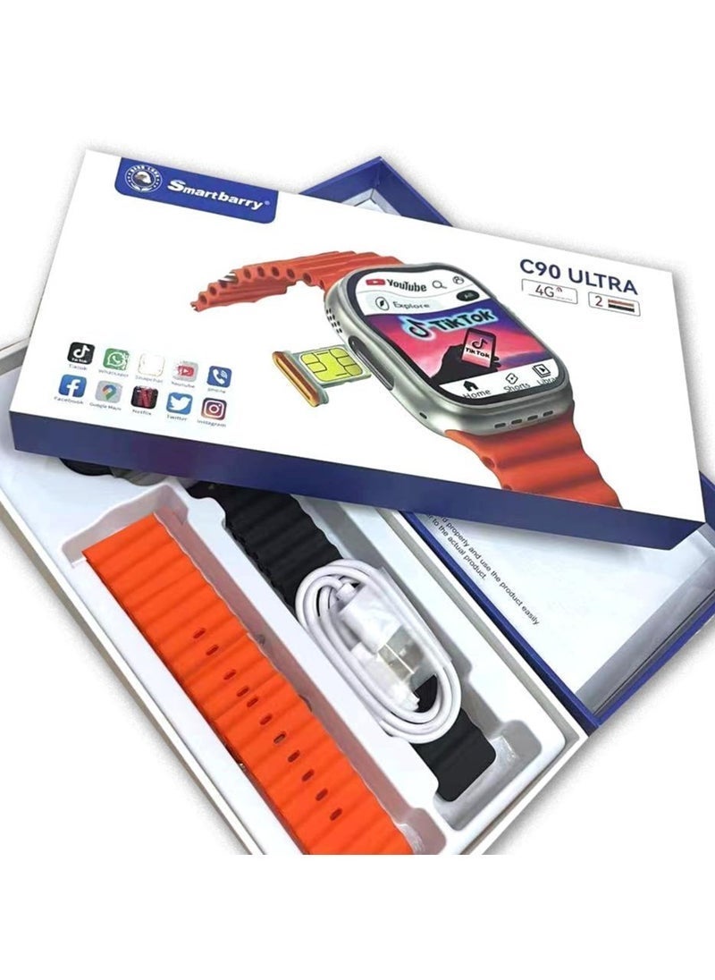 Smart Berry C90 Ultra 4G Smartwatch with Dual Camera & 2.2" HD Touchscreen Waterproof & Wireless Charging - Image 1